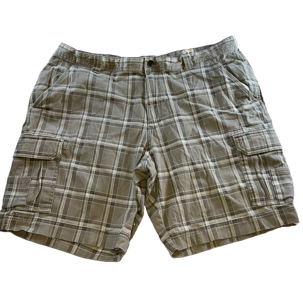 Red Head Cargo Shorts Men 44 Beige 10" Inseam Plaid